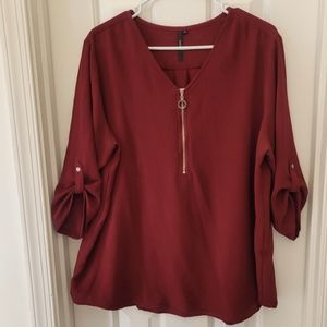 Womens lightweight burgundy NWOT blouse